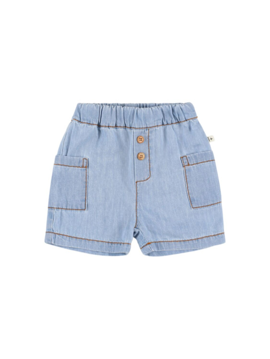 1 + IN THE FAMILY: Shorts in cotone chambray - Celeste - kids-girls_0 | Luisa Via Roma