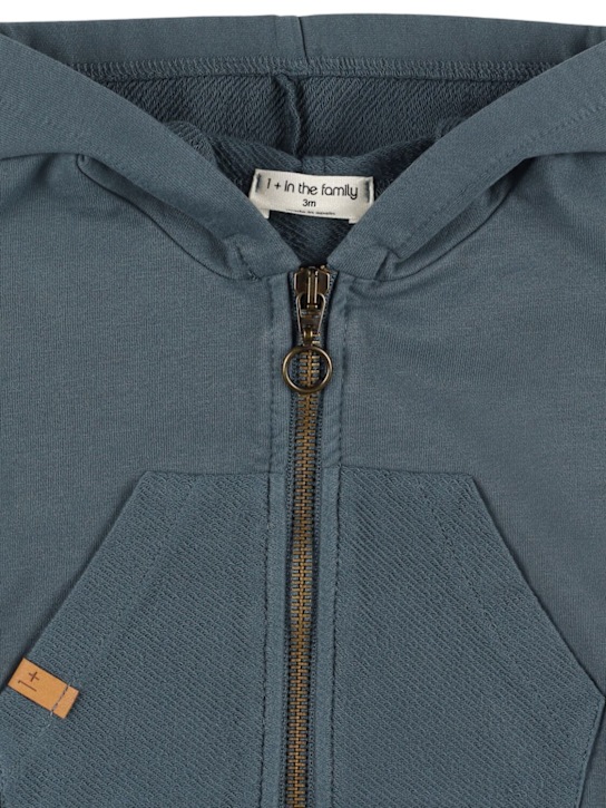 1 + IN THE FAMILY: Hooded cotton blend sweatshirt - Dark Grey - kids-boys_1 | Luisa Via Roma