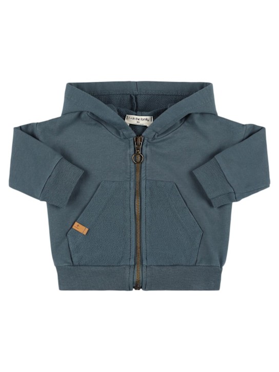1 + IN THE FAMILY: Hooded cotton blend sweatshirt - Dark Grey - kids-boys_0 | Luisa Via Roma
