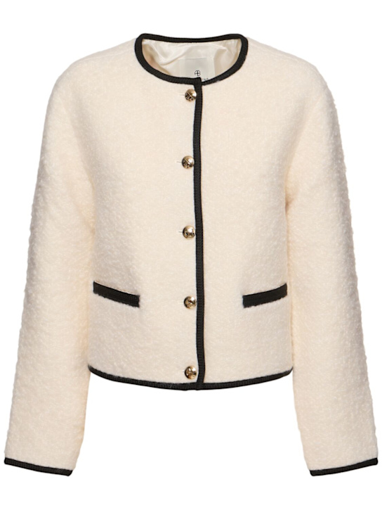 ANINE BING: Logan fuzzy wool blend jacket - women_0 | Luisa Via Roma