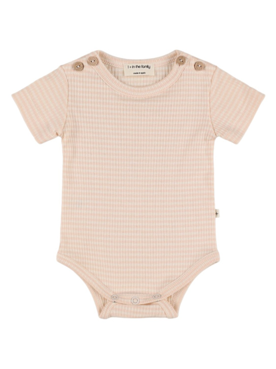 1 + IN THE FAMILY: Body in misto cotone a righe - Beige - kids-girls_0 | Luisa Via Roma