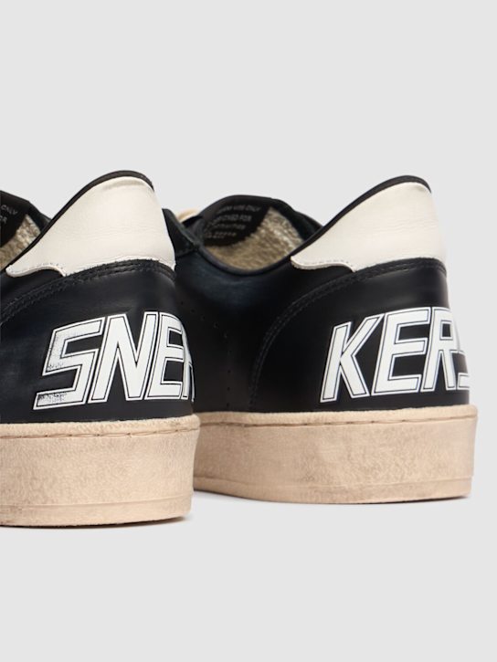 Golden Goose: Ball star leather sneakers - Black/White - men_4 | Luisa Via Roma