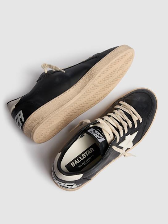 Golden Goose: Ball star leather sneakers - Black/White - men_3 | Luisa Via Roma