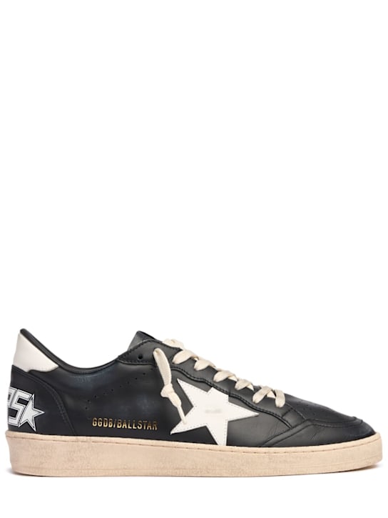 Golden Goose: Ball star leather sneakers - Black/White - men_0 | Luisa Via Roma