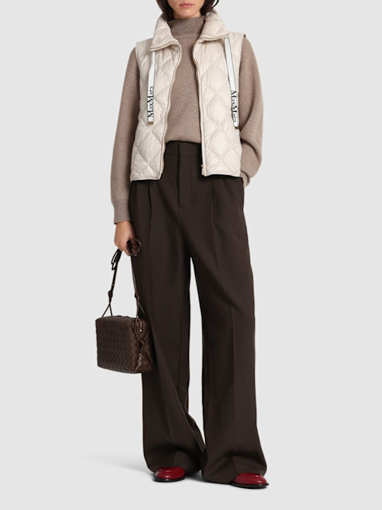 Max Mara: Tregic waterproof quilted down vest - White - women_1 | Luisa Via Roma