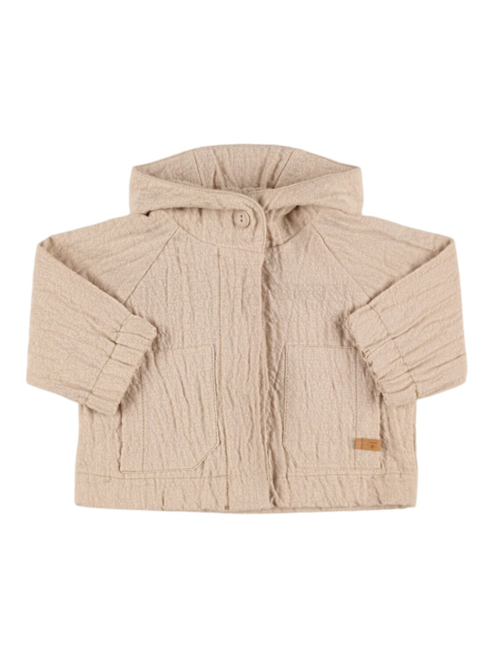1 + IN THE FAMILY: Cotton blend hooded jacket - Beige - kids-boys_0 | Luisa Via Roma