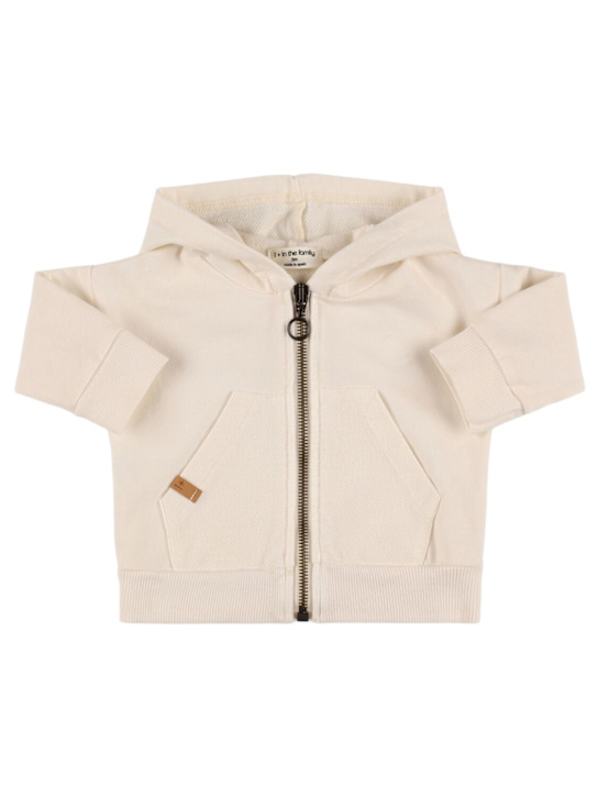 1 + IN THE FAMILY: Hooded cotton blend sweatshirt - Off-White - kids-boys_0 | Luisa Via Roma