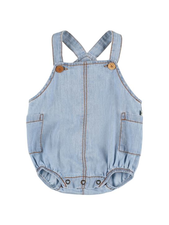 1 + IN THE FAMILY: Cotton chambray overalls - Light Blue - kids-girls_0 | Luisa Via Roma