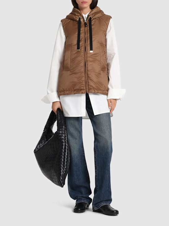 Max Mara: Greengo waterproof hooded padded vest - women_1 | Luisa Via Roma
