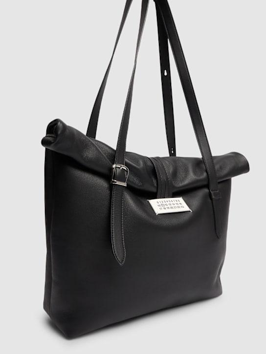 Maison Margiela: Paper medium leather shoulder bag - men_1 | Luisa Via Roma