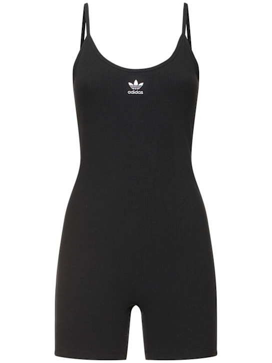 adidas Originals: Essentials rib polo-style bodysuit - women_0 | Luisa Via Roma