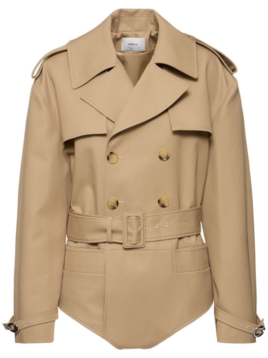 Coperni: Gabardine bodysuit trench coat - women_0 | Luisa Via Roma