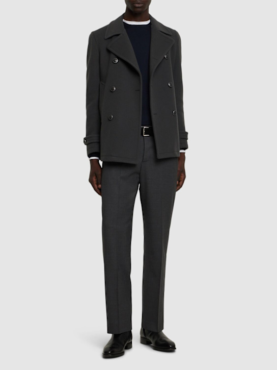 Tagliatore: Monaco wool blend peacoat - men_1 | Luisa Via Roma