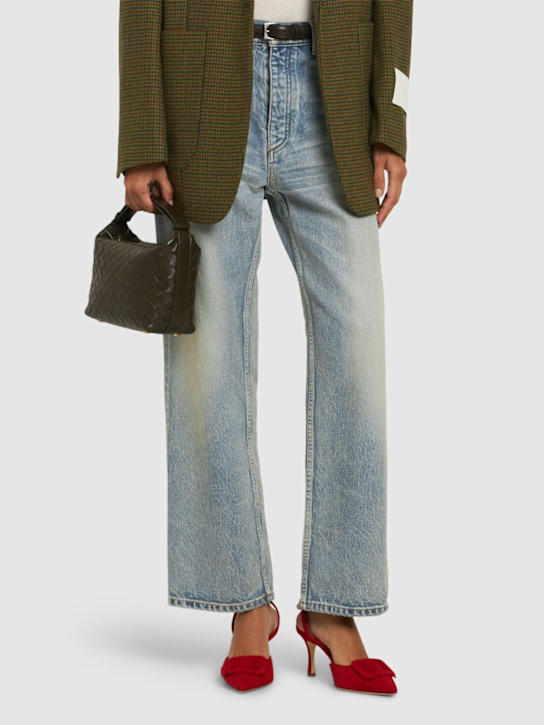 Manolo Blahnik: 70mm Maysli suede slingback pumps - women_1 | Luisa Via Roma