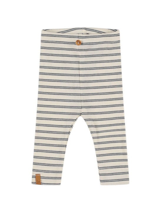1 + IN THE FAMILY: Striped cotton blend leggings - Dunkelblau - kids-girls_0 | Luisa Via Roma