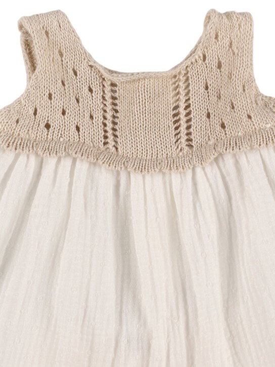 1 + IN THE FAMILY: Vestito e culotte in lino e cotone - Bianco - kids-girls_1 | Luisa Via Roma