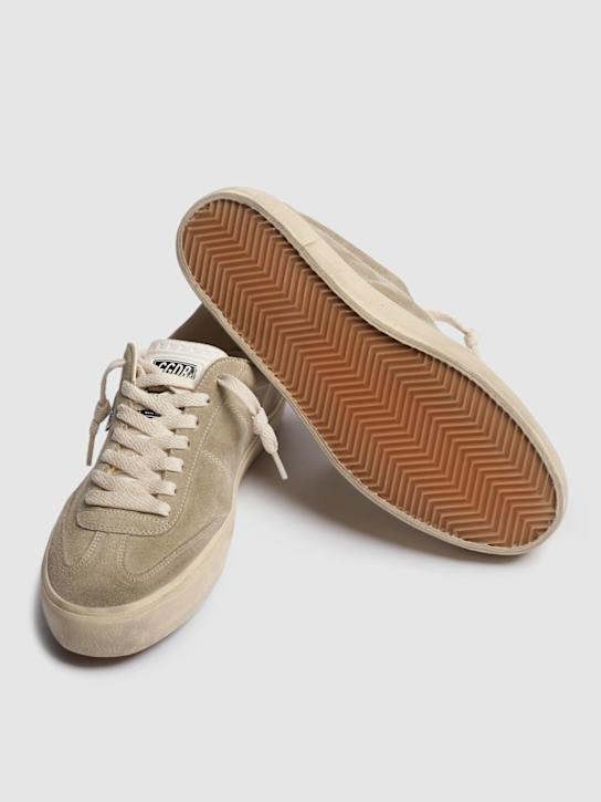 Golden Goose: Soul-star suede sneakers - Taupe/Milk - men_5 | Luisa Via Roma