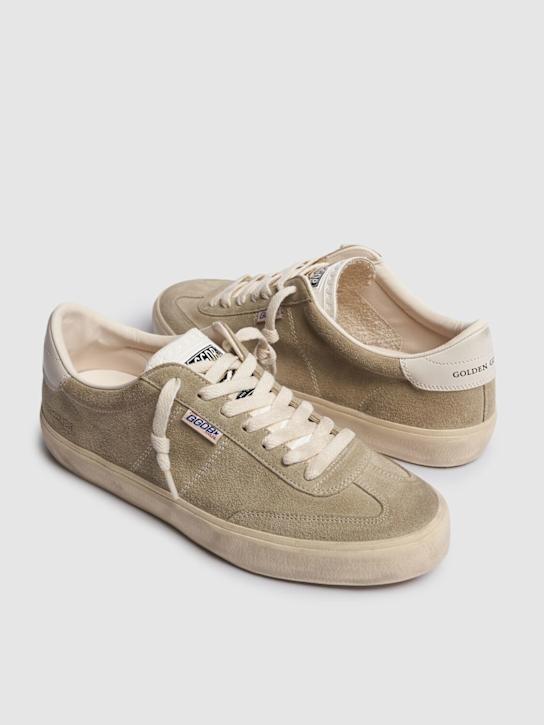 Golden Goose: Soul-star suede sneakers - Taupe/Milk - men_3 | Luisa Via Roma
