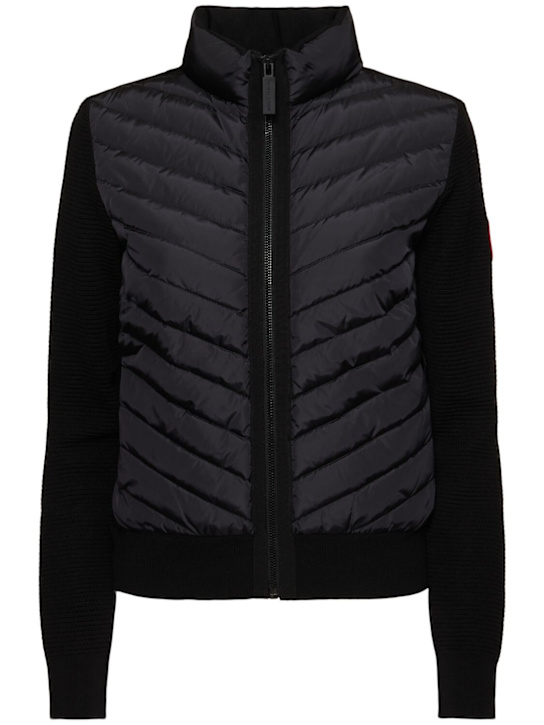Canada Goose: HyBridge wool knit zip jacket - women_0 | Luisa Via Roma