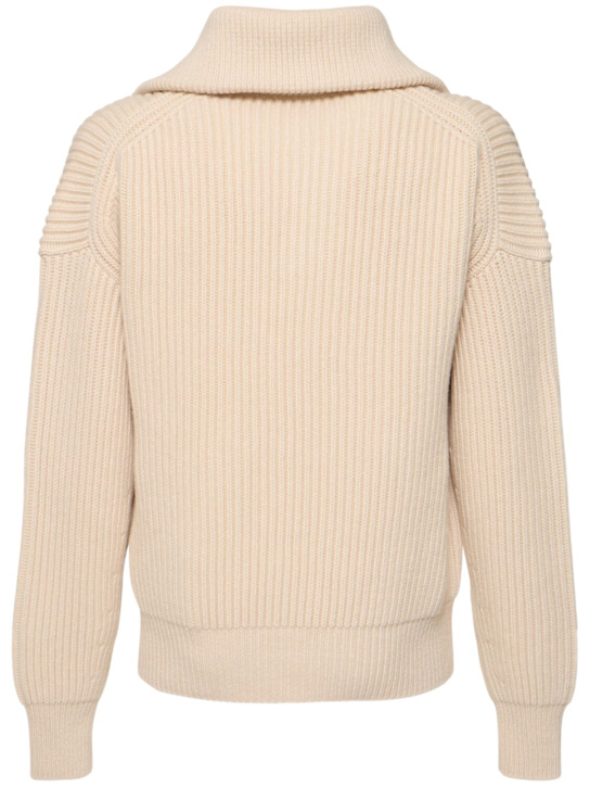 McQueen: Wool & cashmere polo sweater - Ivory - men_4 | Luisa Via Roma
