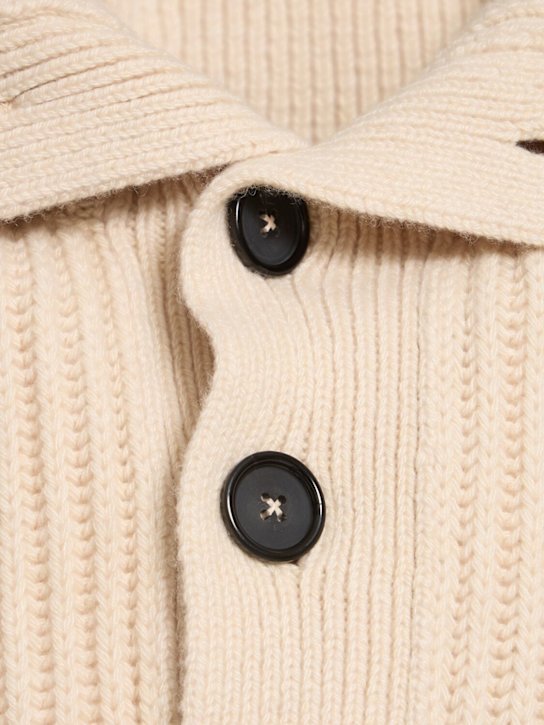 McQueen: Wool & cashmere polo sweater - Ivory - men_3 | Luisa Via Roma