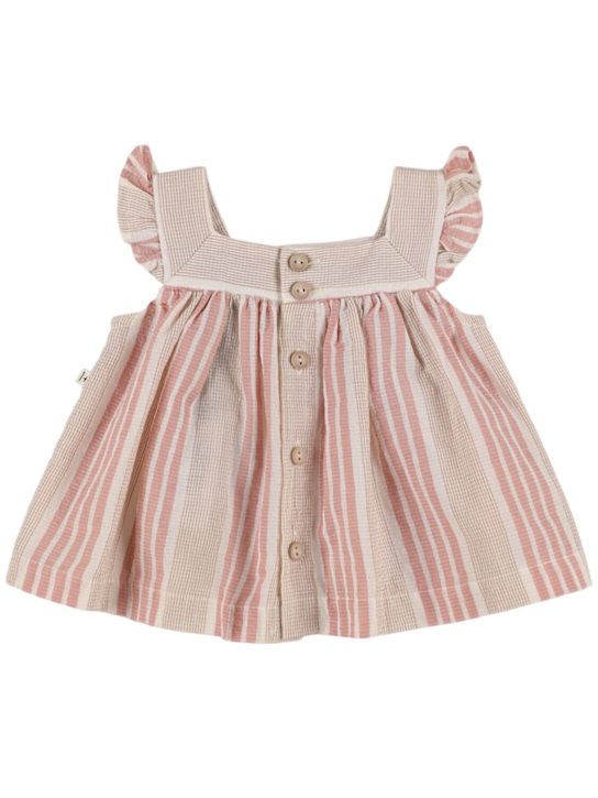 1 + IN THE FAMILY: オーガニックコットンブレンドワンピース - ホワイト/ピンク - kids-girls_1 | Luisa Via Roma