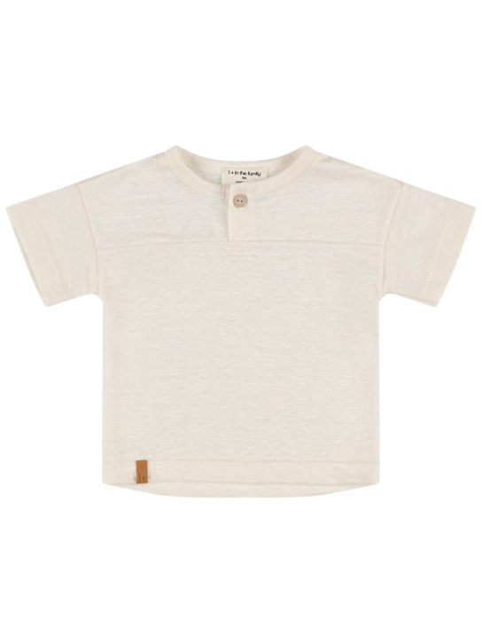 1 + IN THE FAMILY: Linen blend t-shirt - White - kids-boys_0 | Luisa Via Roma