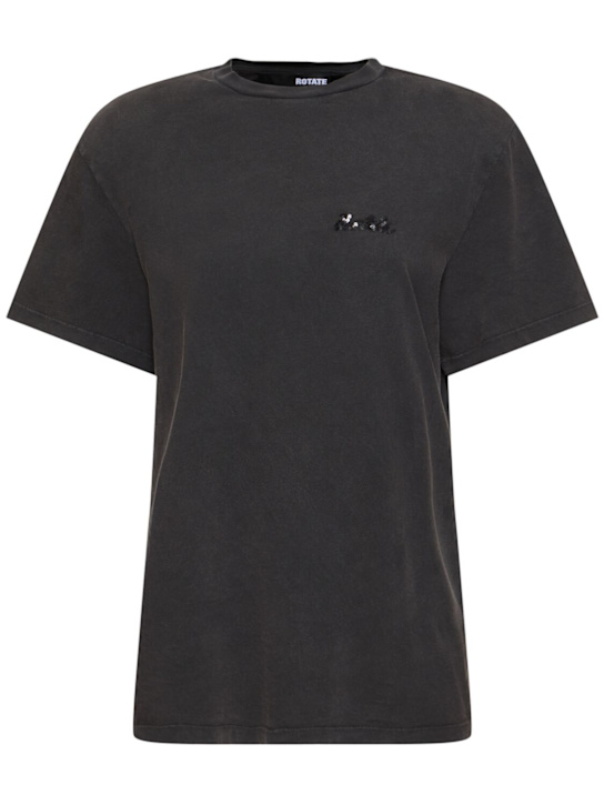 Rotate: Plain wide t-shirt w/ logo - women_0 | Luisa Via Roma