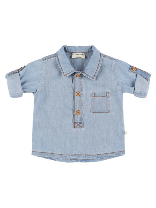 1 + IN THE FAMILY: Cotton chambray shirt - Light Blue - kids-boys_0 | Luisa Via Roma