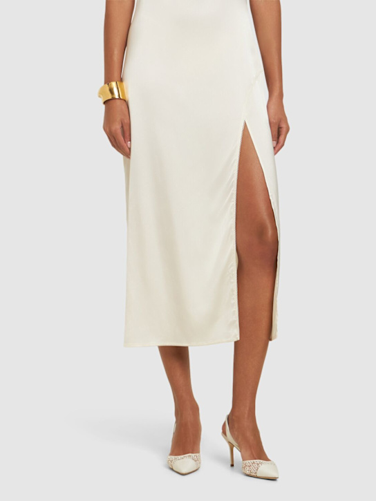 Manolo Blahnik: 70mm Capsli lace slingbacks - women_1 | Luisa Via Roma