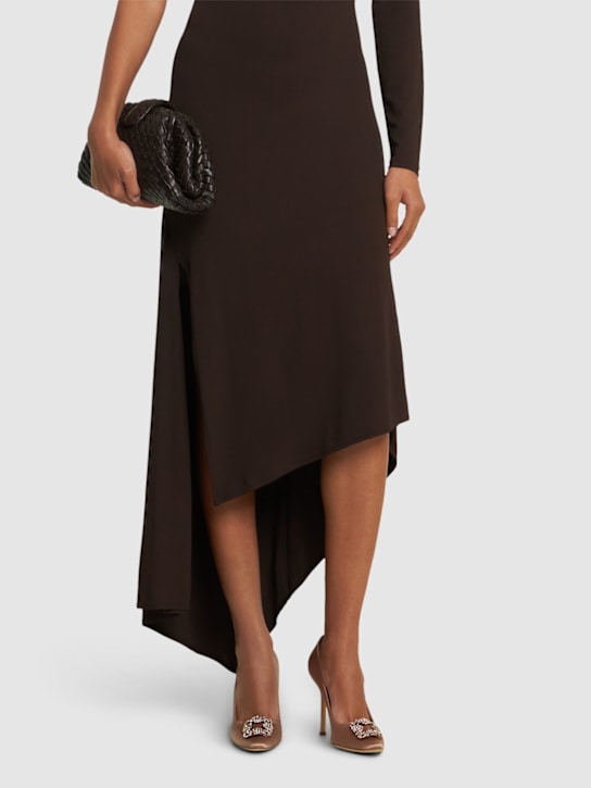 Manolo Blahnik: 105mm Hangisi satin pumps - women_1 | Luisa Via Roma