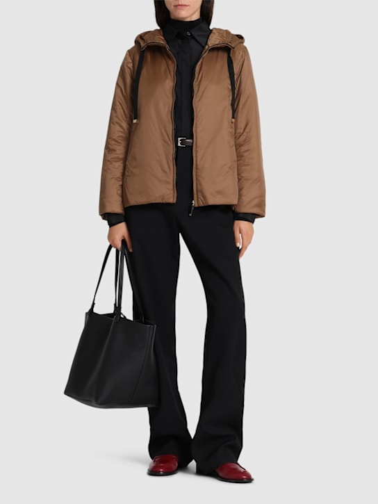 Max Mara: Greenh tech hooded puffer jacket - women_1 | Luisa Via Roma