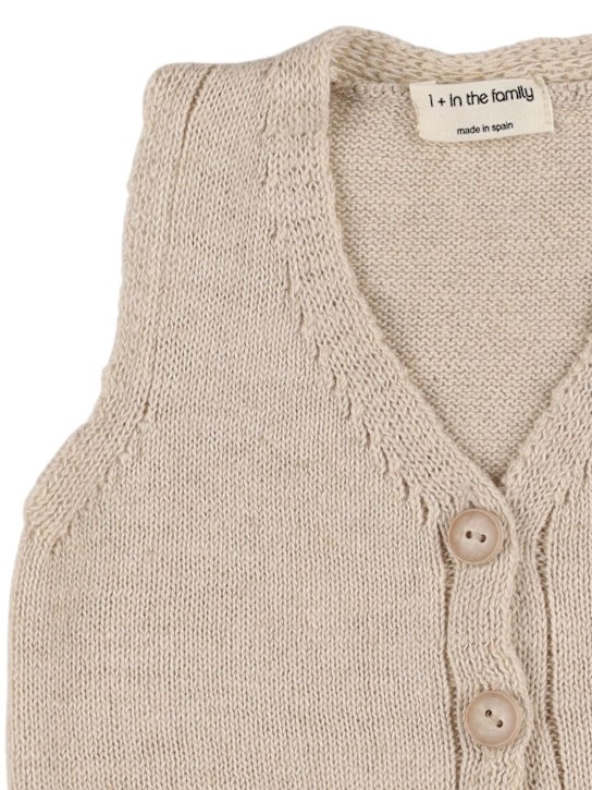 1 + IN THE FAMILY: Chaleco de punto de algodón y lino - Beige - kids-boys_1 | Luisa Via Roma