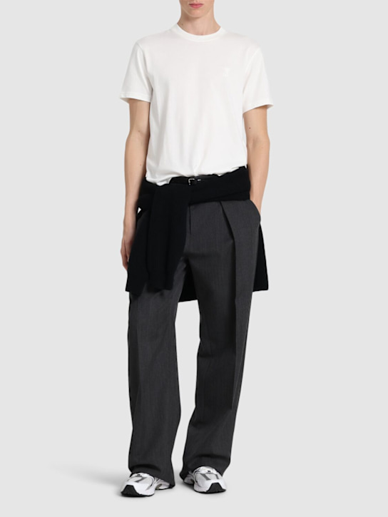 AMI Paris: Adc logo cotton t-shirt - men_1 | Luisa Via Roma