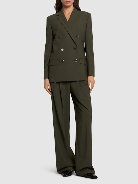 Theory: Boxy double breast wool blend blazer - women_1 | Luisa Via Roma