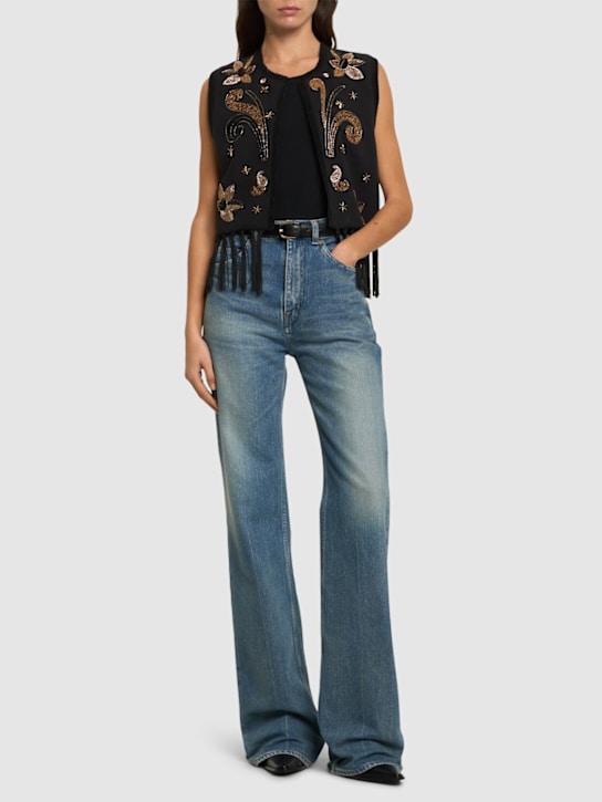 Forte_forte: Frangipane gardens embroidery twill vest - women_1 | Luisa Via Roma