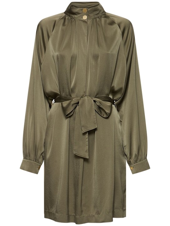 Forte_forte: Silk blend satin short dress - women_0 | Luisa Via Roma