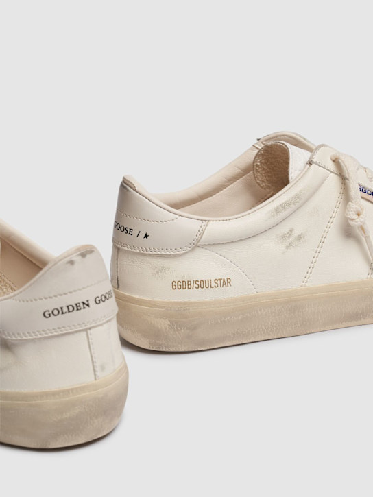 Golden Goose: Soul-star leather sneakers - White/Milk - men_4 | Luisa Via Roma