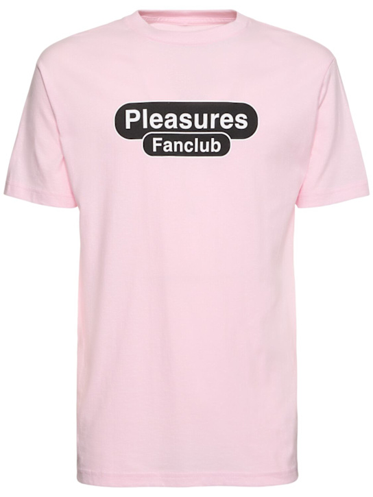 Pleasures: T-shirt Fan Club con stampa - Rosa - men_0 | Luisa Via Roma