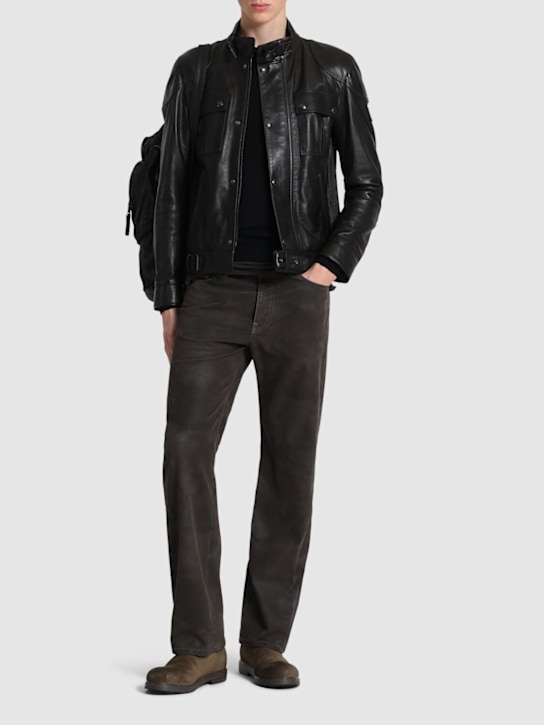 Belstaff: Gangster waxed leather jacket - men_1 | Luisa Via Roma