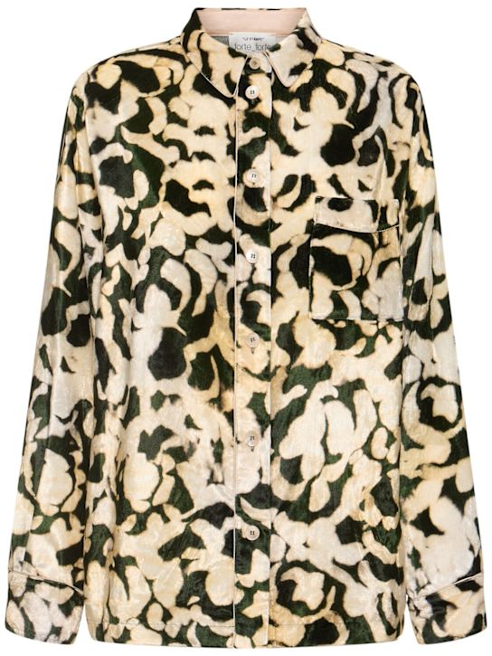 Forte_forte: Printed velvet shirt - women_0 | Luisa Via Roma