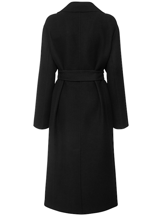 The Row: Malika felted wool blend long coat - Black - women_4 | Luisa Via Roma
