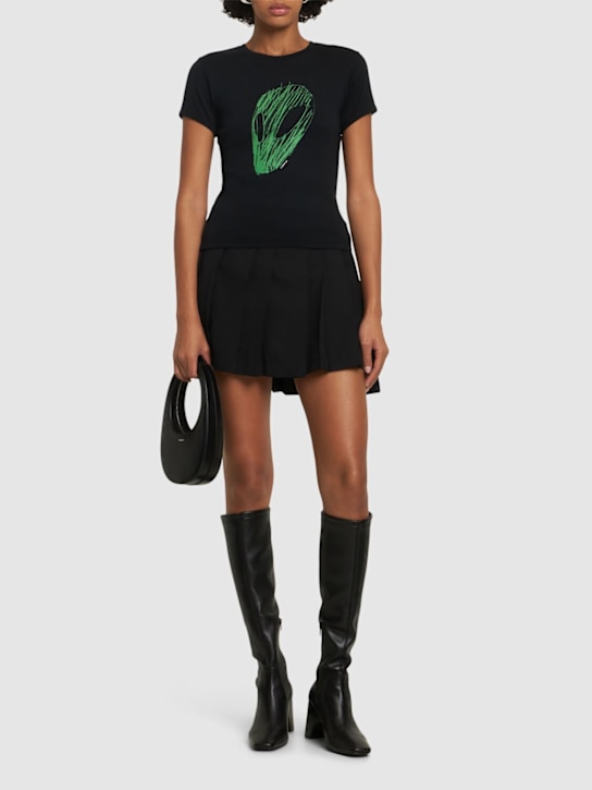 Coperni: Logo cotton jersey slim t-shirt - women_1 | Luisa Via Roma