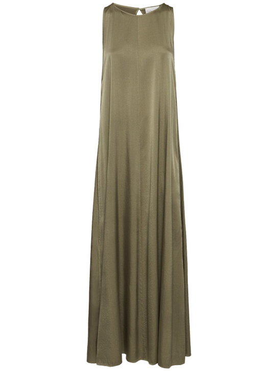 Forte_forte: Sleeveless silk blend satin long dress - women_0 | Luisa Via Roma