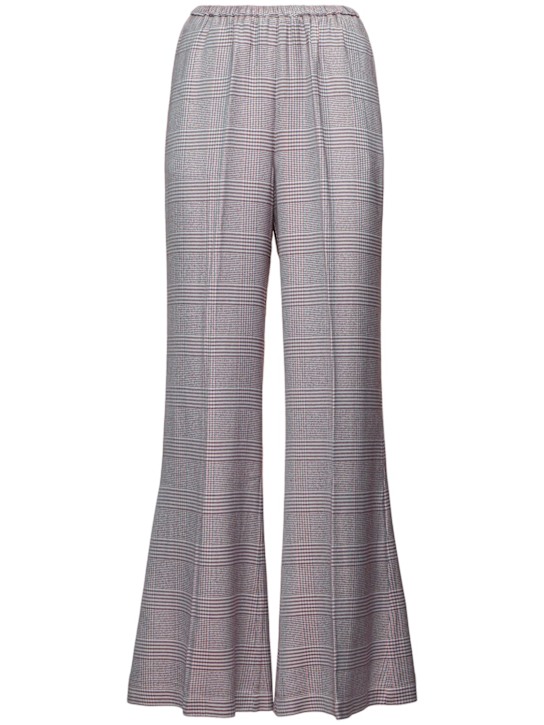 Forte_forte: Prince of Wales flared pants - Rose - women_0 | Luisa Via Roma