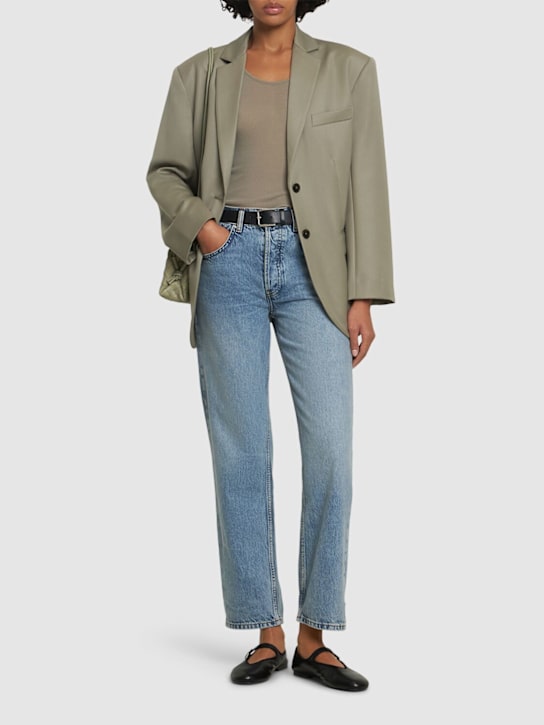 ANINE BING: Benson high rise straight jeans - women_1 | Luisa Via Roma