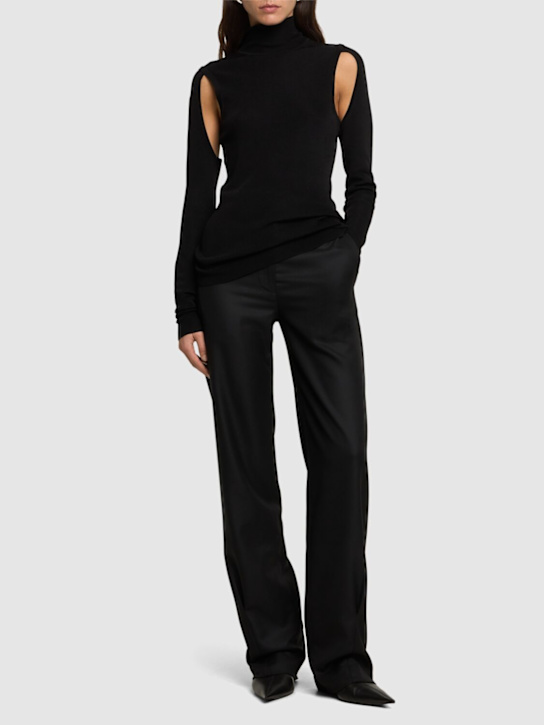 Helmut Lang: Viscose knit turtleneck - women_1 | Luisa Via Roma