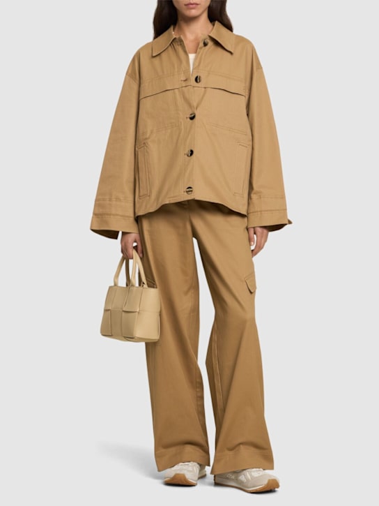 GANNI: Herringbone canvas jacket - women_1 | Luisa Via Roma