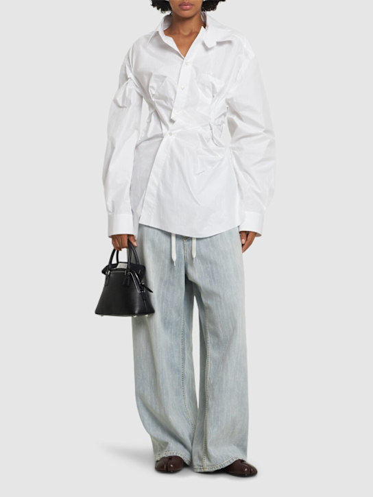 Maison Margiela: Crinkled cotton poplin shirt - women_1 | Luisa Via Roma