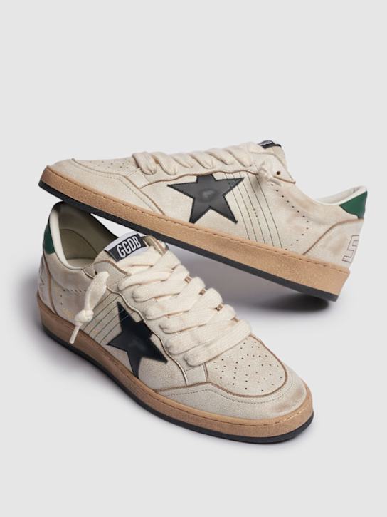 Golden Goose: Sneakers Ball Star in pelle - Bianco/Nero - men_2 | Luisa Via Roma